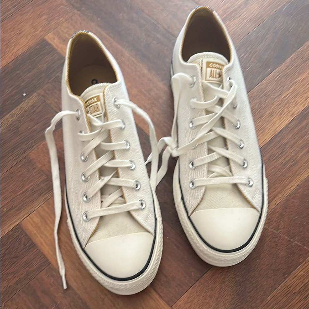 Converse Cream Canvas Sneakers